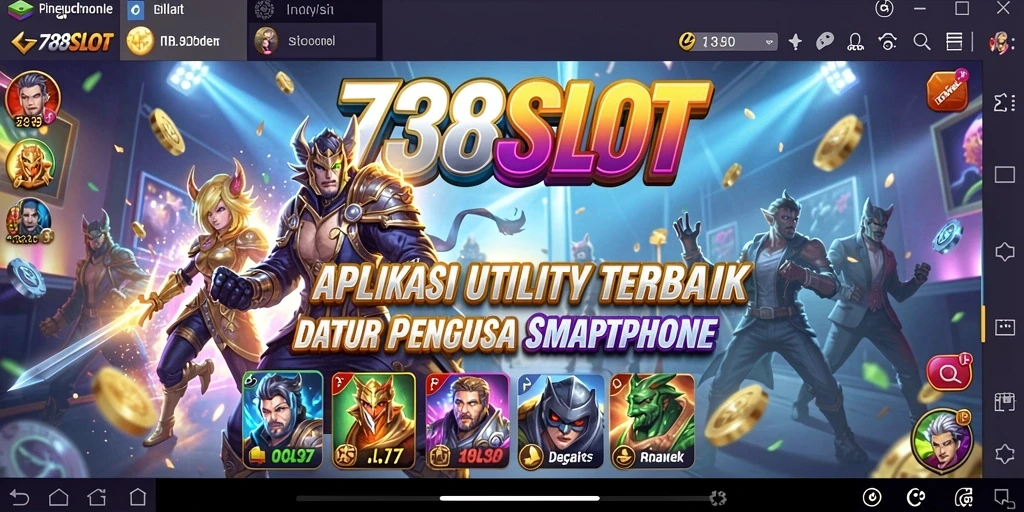 Tampilan antarmuka pengguna aplikasi 738SLOT yang bersih dan modern.