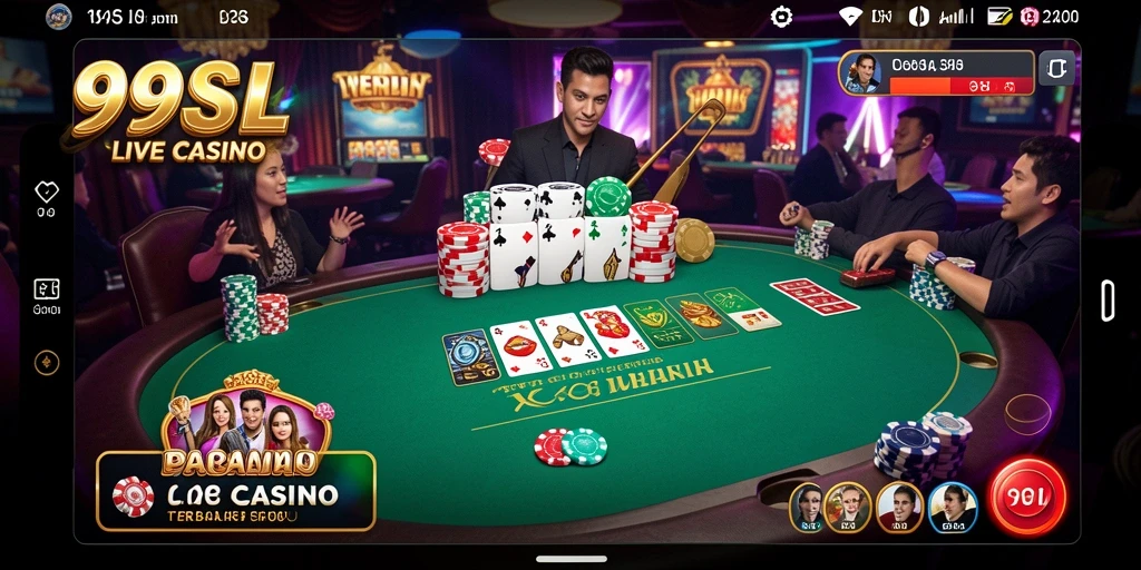 Screenshot menunjukkan gameplay Live Casino yang seru dan interaktif.