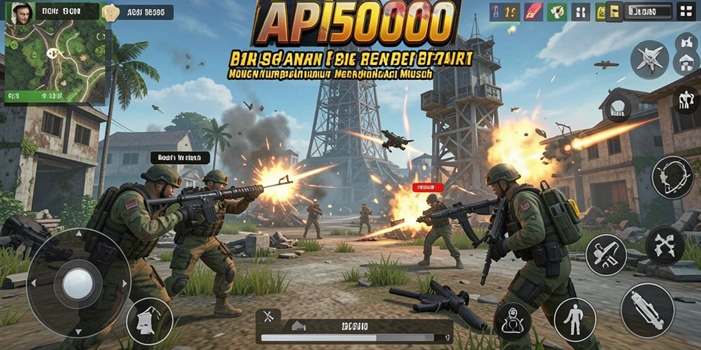 Tampilan gameplay menegangkan dari API5000 dengan strategi Tower Defense.
