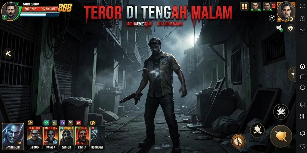Screenshot menunjukkan suasana mencekam dalam permainan BANDAR88.
