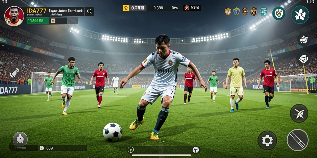 Screenshot dari gameplay IDA777 menunjukkan aksi seru di lapangan.