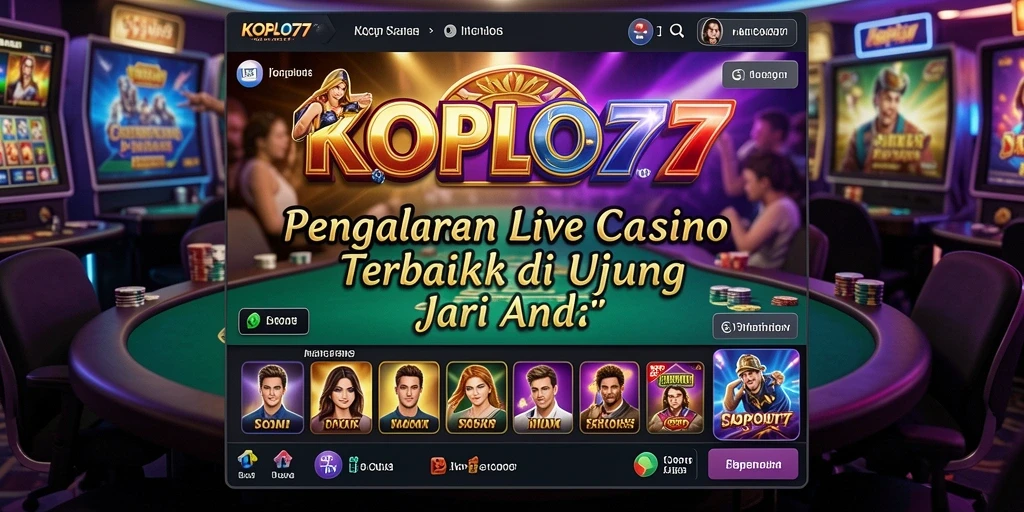 Screenshot KOPLO77 menampilkan dealer profesional di meja permainan Live Casino.