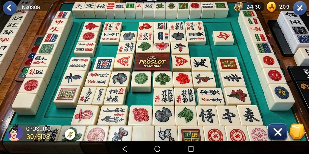Screenshot gameplay PROSLOT yang menunjukkan aksi Mahjong yang menarik.