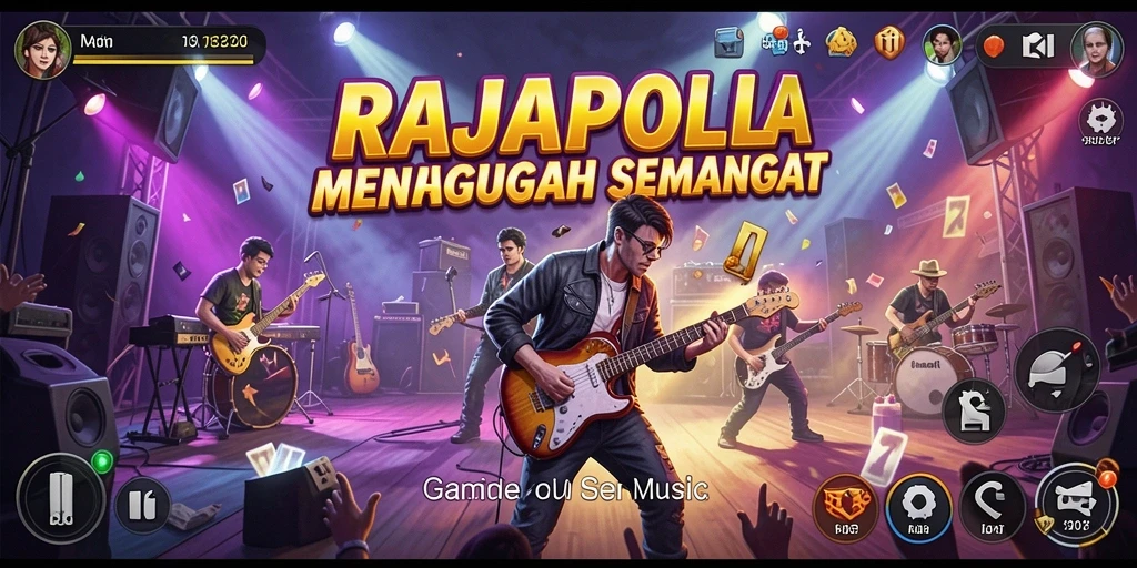 Tampilan gameplay RAJAPOLA yang seru dan interaktif dalam musik.