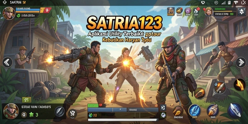 Tampilan antarmuka SATRIA123 dengan fitur utility yang beragam.