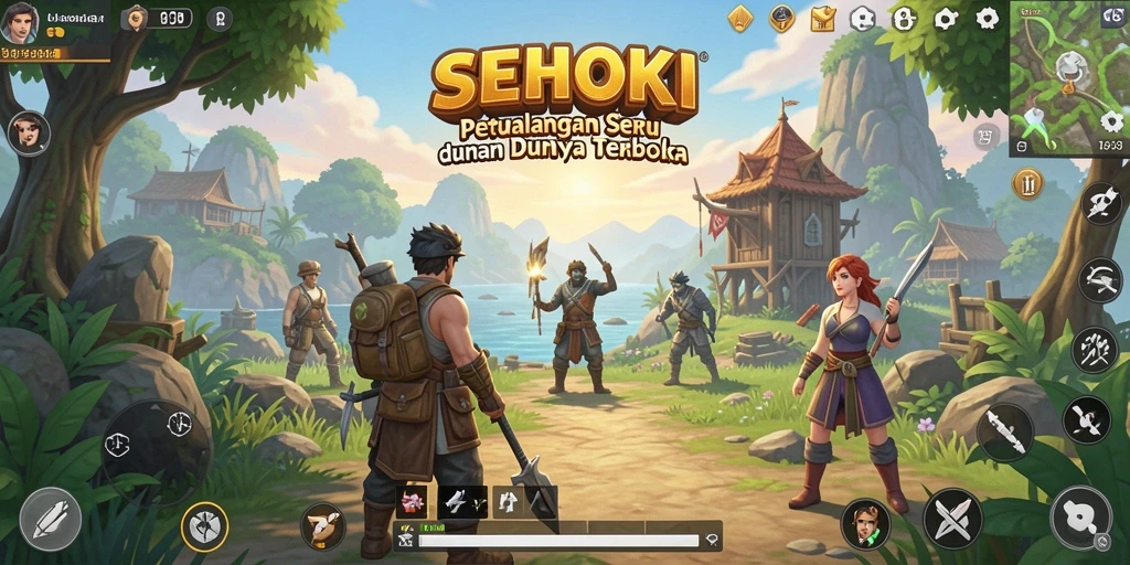 Screenshot menunjukkan petualangan seru di dunia terbuka SEHOKI.