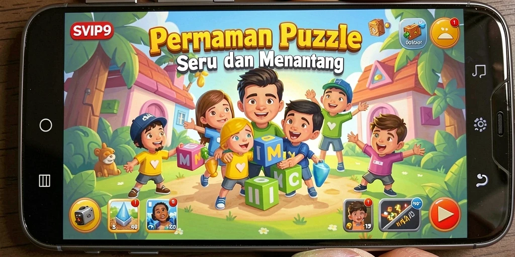 Tampilan gameplay SVIP9 yang penuh warna dan menantang.