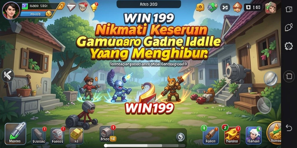 Screenshot utama menunjukkan gameplay Idle yang menarik dan menenangkan.